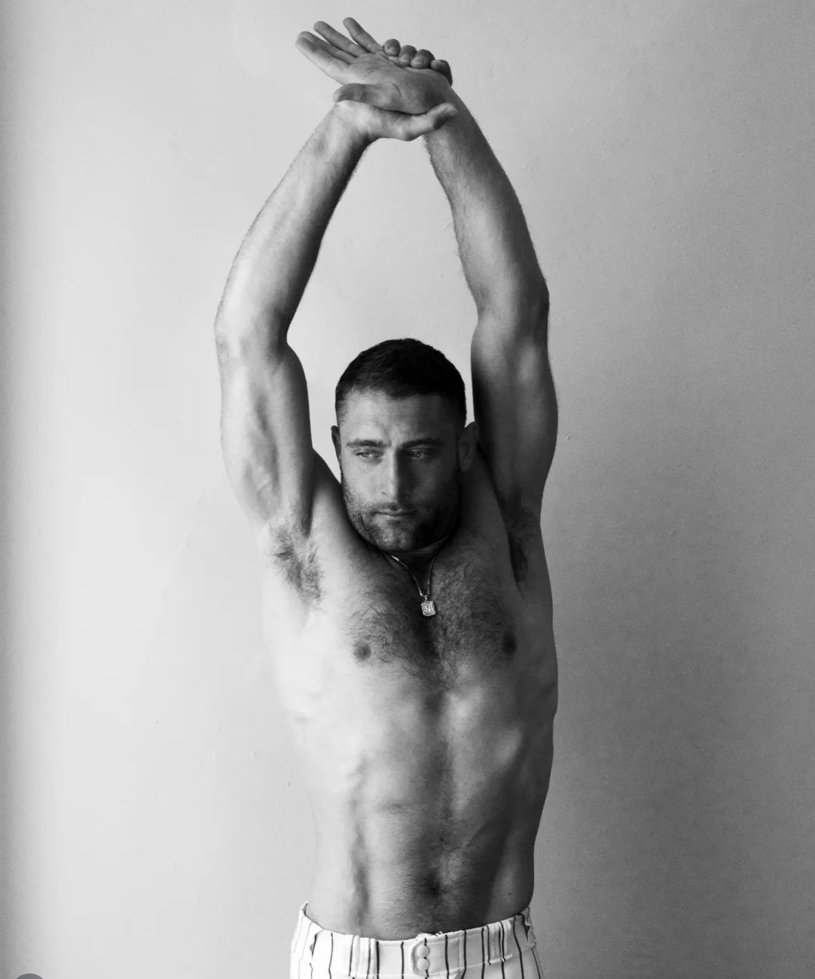 Robby in overhead arm stretch